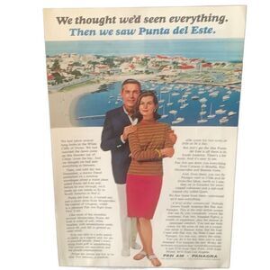 Vintage 1965 Pan Am Panagra Punta del Este Ad Advertisement